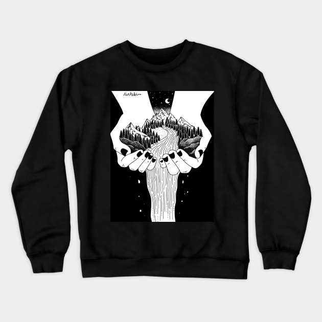 THE WORLD IN MY HANDS Crewneck Sweatshirt by naraekim